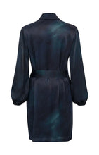 Load image into Gallery viewer, Yaya Satin Blazer Wrap Dress ~ Blueberry Blue