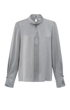 Load image into Gallery viewer, YAYA - Satin Blouse - Light Metal Grey