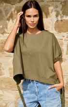 Load image into Gallery viewer, YAYA - Boxy Top with Adjustable Waist - Army Green
