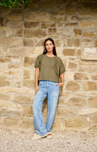Load image into Gallery viewer, YAYA - Boxy Top with Adjustable Waist - Army Green
