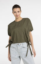 Load image into Gallery viewer, YAYA - Boxy Top with Adjustable Waist - Army Green