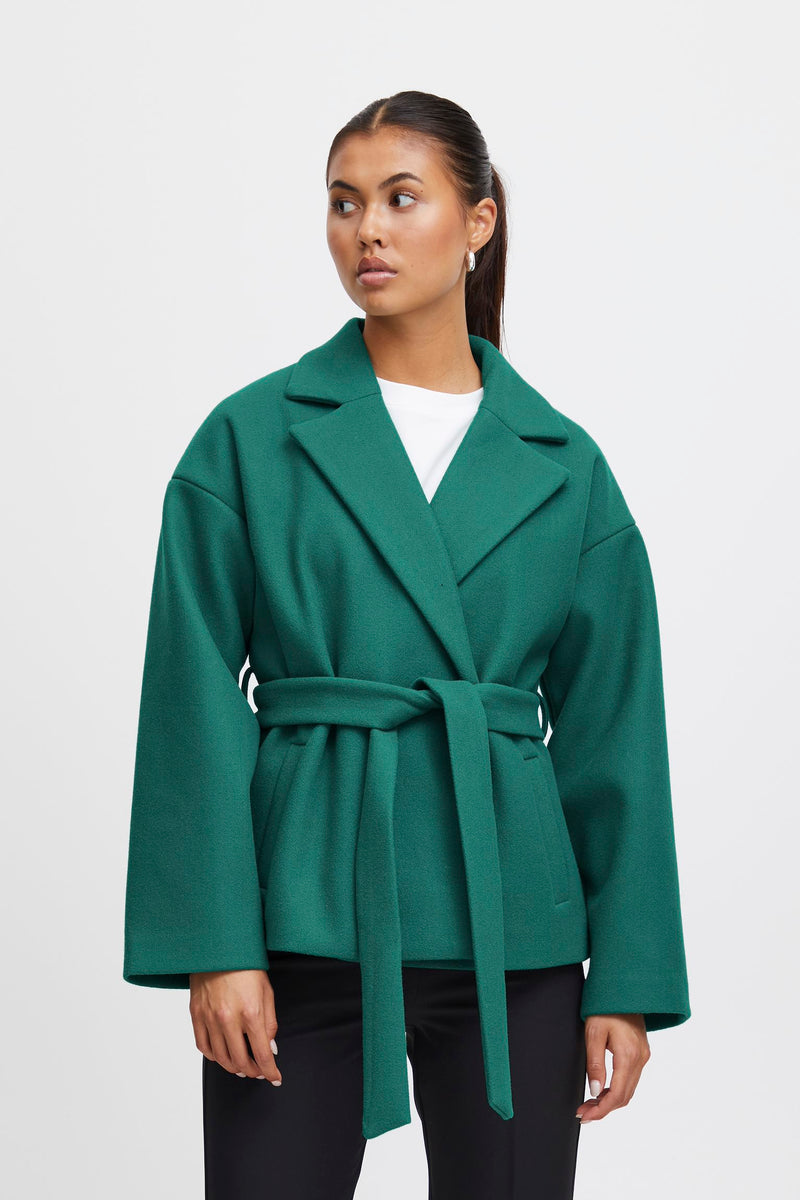 Ichi Jannet Coat Cadmium Green – KBoutiquestyle - Main Image