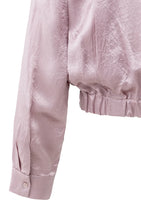Load image into Gallery viewer, YAYA - Cropped Satin Blouse - Cloud Gray Purple
