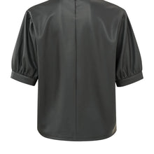Load image into Gallery viewer, YAYA - Faux Leather Top ~ Pinstripe Grey