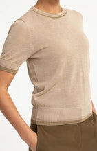 Load image into Gallery viewer, YAYA - Fine Knit Short Sleeve Sweater - Beige Melange