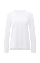 Load image into Gallery viewer, YAYA - Jersey Top with Woven Cuff - Pure White