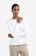 Load image into Gallery viewer, YAYA - Jersey Top with Woven Cuff - Pure White