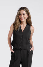Load image into Gallery viewer, YAYA - Linen Blend Waistcoat - Washed Black