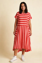 Load image into Gallery viewer, Pretty Vacant - Luna Dress in Block Stripe Pink/Red