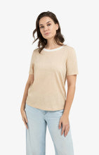 Load image into Gallery viewer, YAYA - Melange T-Shirt with contrasting trim - Desert Beige
