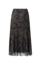 Load image into Gallery viewer, YAYA - Flowy Fit Mesh Skirt ~ Mulch Brown Dessin