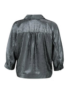 Load image into Gallery viewer, YAYA - Metallic Blouse - Dark Metal Grey