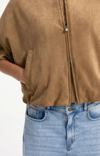 Load image into Gallery viewer, YAYA - Oversized Short Sleeve Suedine Jacket - Otter Brown