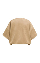 Load image into Gallery viewer, YAYA - Oversized Short Sleeve Suedine Jacket - Otter Brown