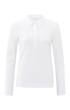 Load image into Gallery viewer, YAYA - Fine Ribbed Polo - Pure White