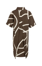 Load image into Gallery viewer, YAYA - Printed Dress with Short Sleeves - Chocolate Martini Brown Dessin