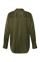 Load image into Gallery viewer, YAYA - Satin Shirt Top - Dark Army Green