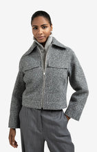 Load image into Gallery viewer, YAYA - Short Boucle Jacket - Black Oyster Melange