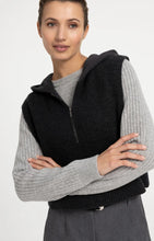 Load image into Gallery viewer, YAYA - Sleeveless Knitted Hoodie - Hole Black