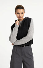 Load image into Gallery viewer, YAYA - Sleeveless Knitted Hoodie - Hole Black