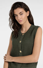 Load image into Gallery viewer, YEST - Sleeveless Textured Cardigan - Army Green