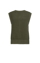 Load image into Gallery viewer, YEST - Sleeveless Textured Cardigan - Army Green