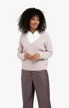 Load image into Gallery viewer, YAYA - Soft V Neck Sweater - Cloud Gray Purple