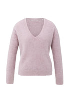 Load image into Gallery viewer, YAYA - Soft V Neck Sweater - Cloud Gray Purple
