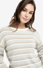 Load image into Gallery viewer, YAYA - Striped Sweater with Drawstring - Vapor Blue Grey Dessin