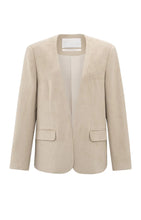 Load image into Gallery viewer, YAYA - Suedine Collarless Blazer - Humus Beige
