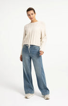 Load image into Gallery viewer, YAYA - Rib Batwing Sweater with Drawstring - Off White Melange