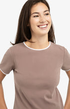 Load image into Gallery viewer, YAYA - T-Shirt with contrasting trim - Deep Taupe Brown