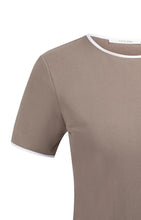 Load image into Gallery viewer, YAYA - T-Shirt with contrasting trim - Deep Taupe Brown