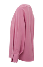 Load image into Gallery viewer, YAYA - V Neck Pleated Top - Morning Glory Pink Melange