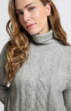 Load image into Gallery viewer, YAYA - Cable Knit Turtle Neck - Grey Melange