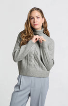 Load image into Gallery viewer, YAYA - Cable Knit Turtle Neck - Grey Melange
