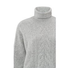 Load image into Gallery viewer, YAYA - Cable Knit Turtle Neck - Grey Melange