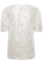 Load image into Gallery viewer, ICHI -  Fauci Sequin Top ~ Frosted Almond