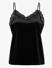 Load image into Gallery viewer, Ichi Lavanny Velvet Strappy Top ~ Black