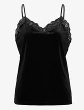 Load image into Gallery viewer, Ichi Lavanny Velvet Strappy Top ~ Black