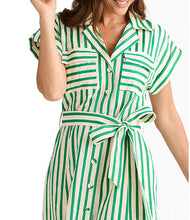 Load image into Gallery viewer, Brave+True - Portia Dress - Jade Stripe
