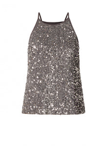 YEST - Pietje Sequin Cami - Grey