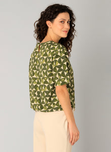 YEST - Gul Top - Dark Olive/Beige