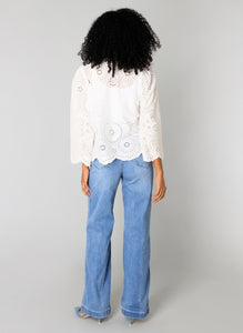 YEST - Sapna Broderie Anglaise Top - White