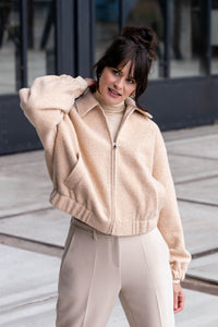 YEST - Zeynep Boucle Jacket - Sand