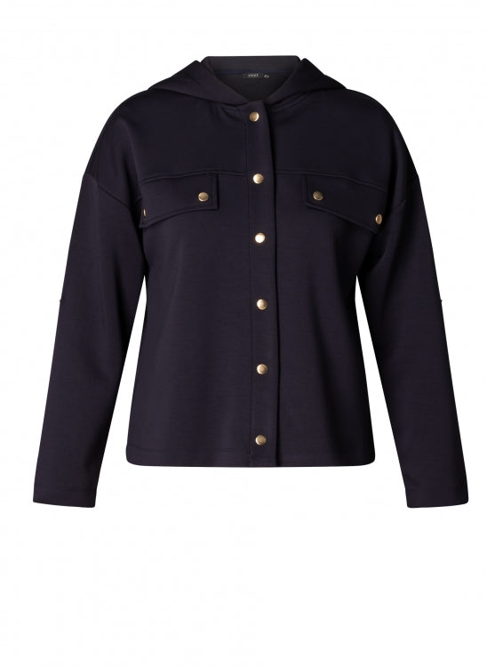 YEST - Nelleke Hooded Jacket - Dark Navy Melange