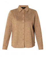 Load image into Gallery viewer, YEST - Clemence Faux Suede Shirt - Soft Taupe
