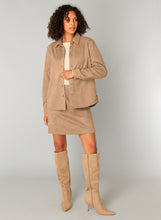 Load image into Gallery viewer, YEST - Clemence Faux Suede Shirt - Soft Taupe
