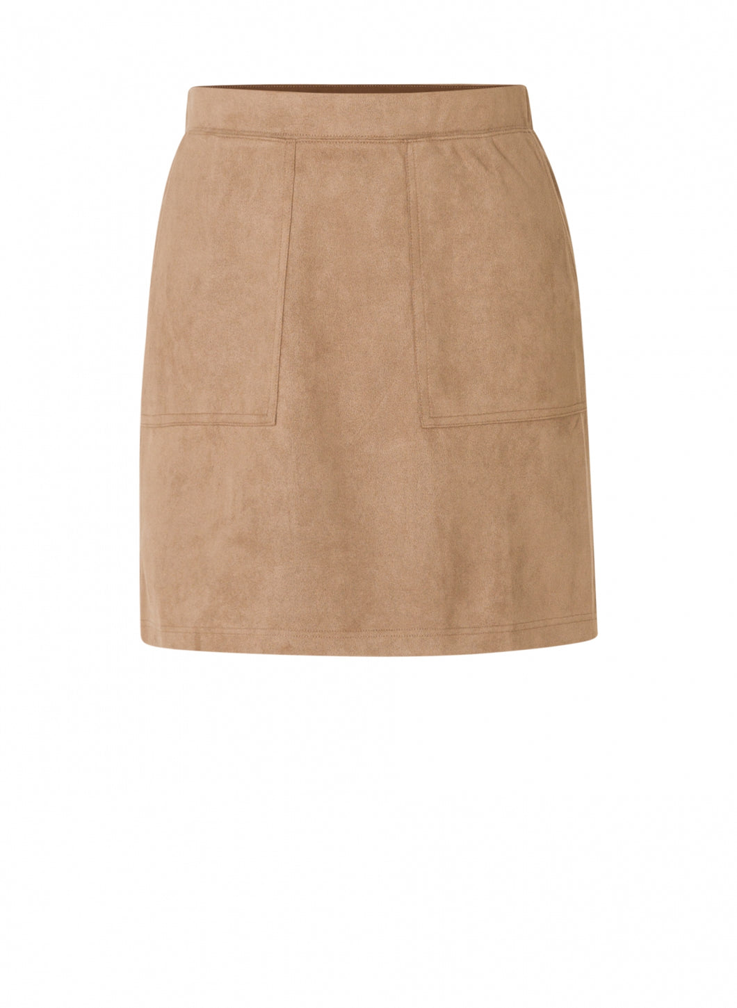 YEST - Carlota Faux Suede Skirt - Soft Taupe