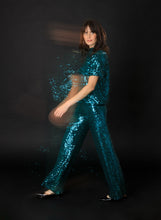 Load image into Gallery viewer, YEST - Philomena Sequin Top - Teal Green
